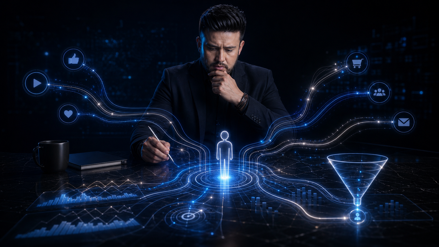 Portada editorial sobre fundamentos de marketing digital, datos y comportamiento del consumidor